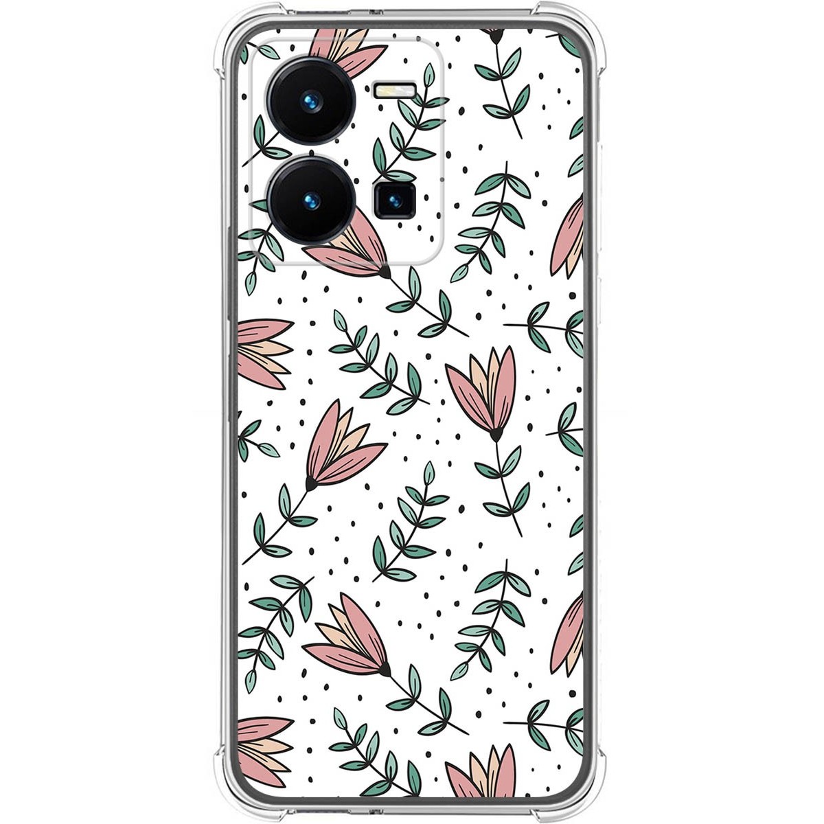 Funda Silicona Antigolpes para Vivo Y35 diseño Flores 01 Dibujos