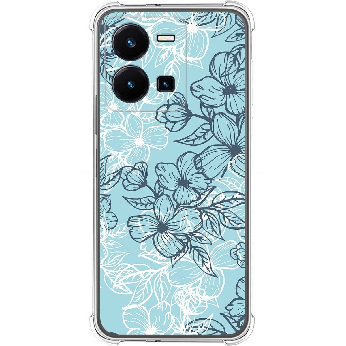 Funda Silicona Antigolpes para Vivo Y35 diseño Flores 03 Dibujos