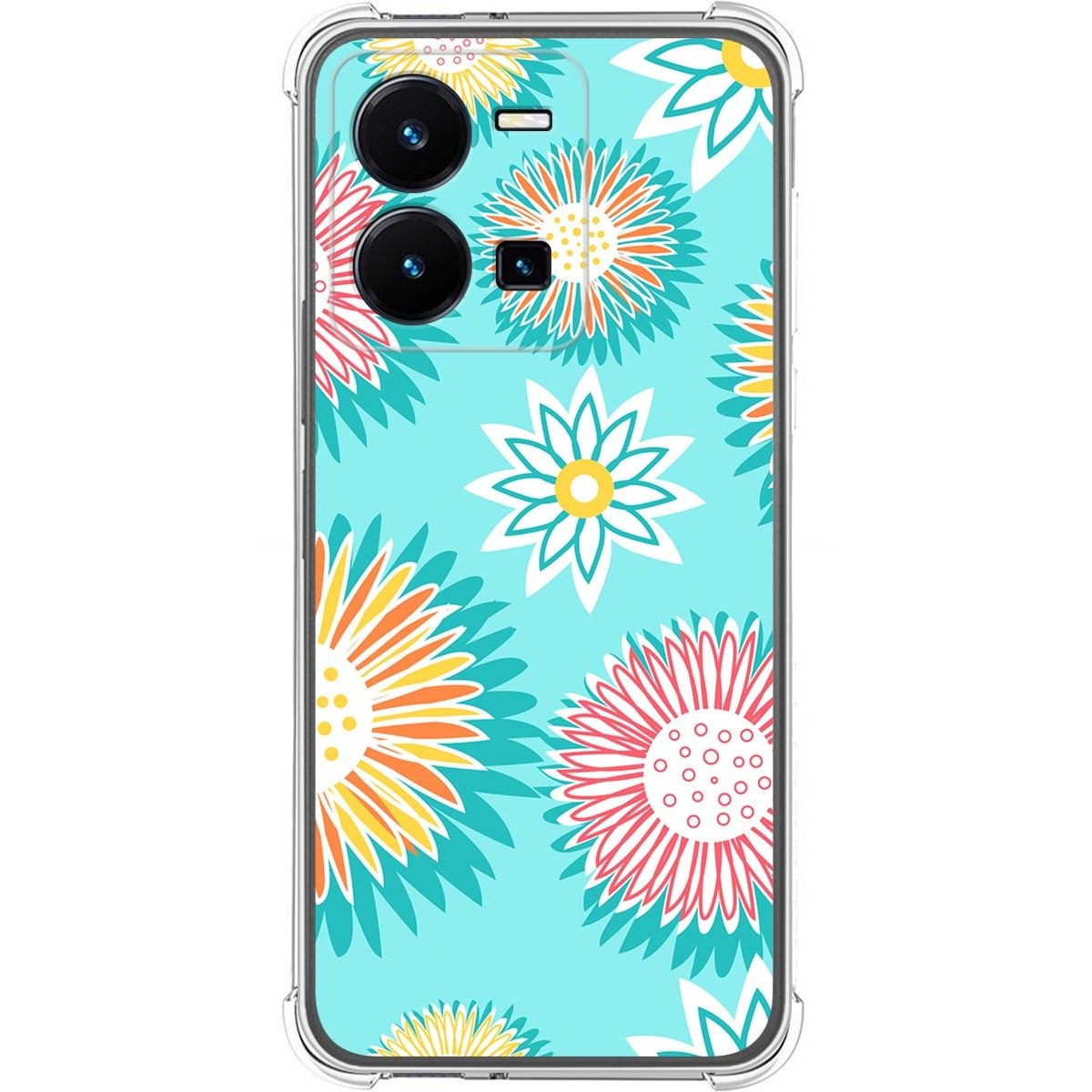 Funda Silicona Antigolpes para Vivo Y35 diseño Flores 05 Dibujos