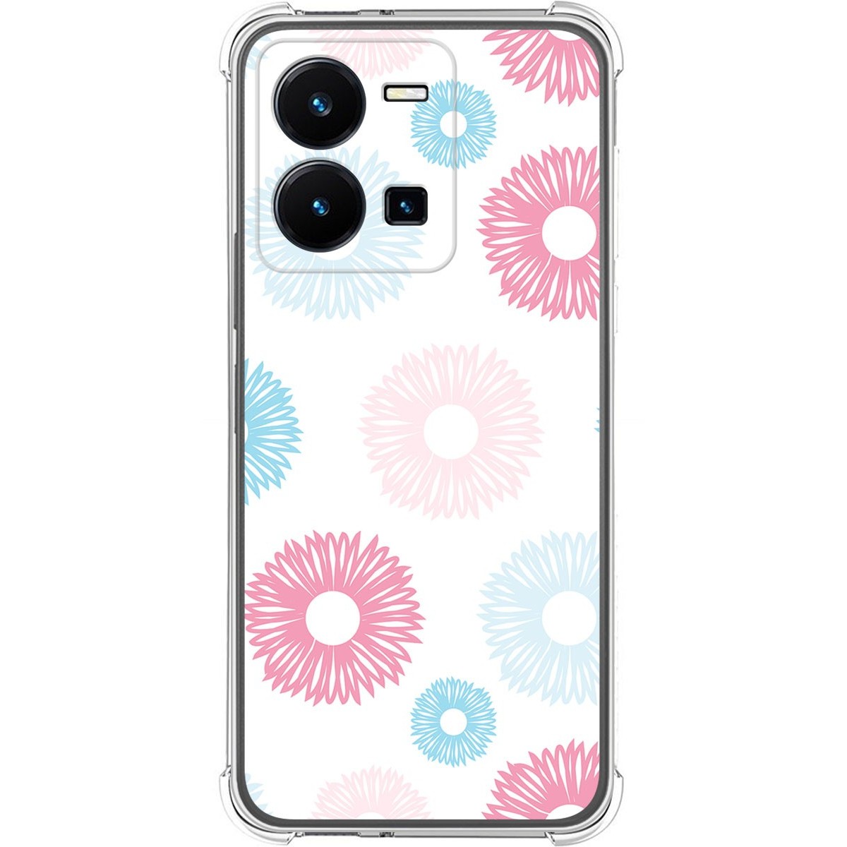 Funda Silicona Antigolpes para Vivo Y35 diseño Flores 06 Dibujos