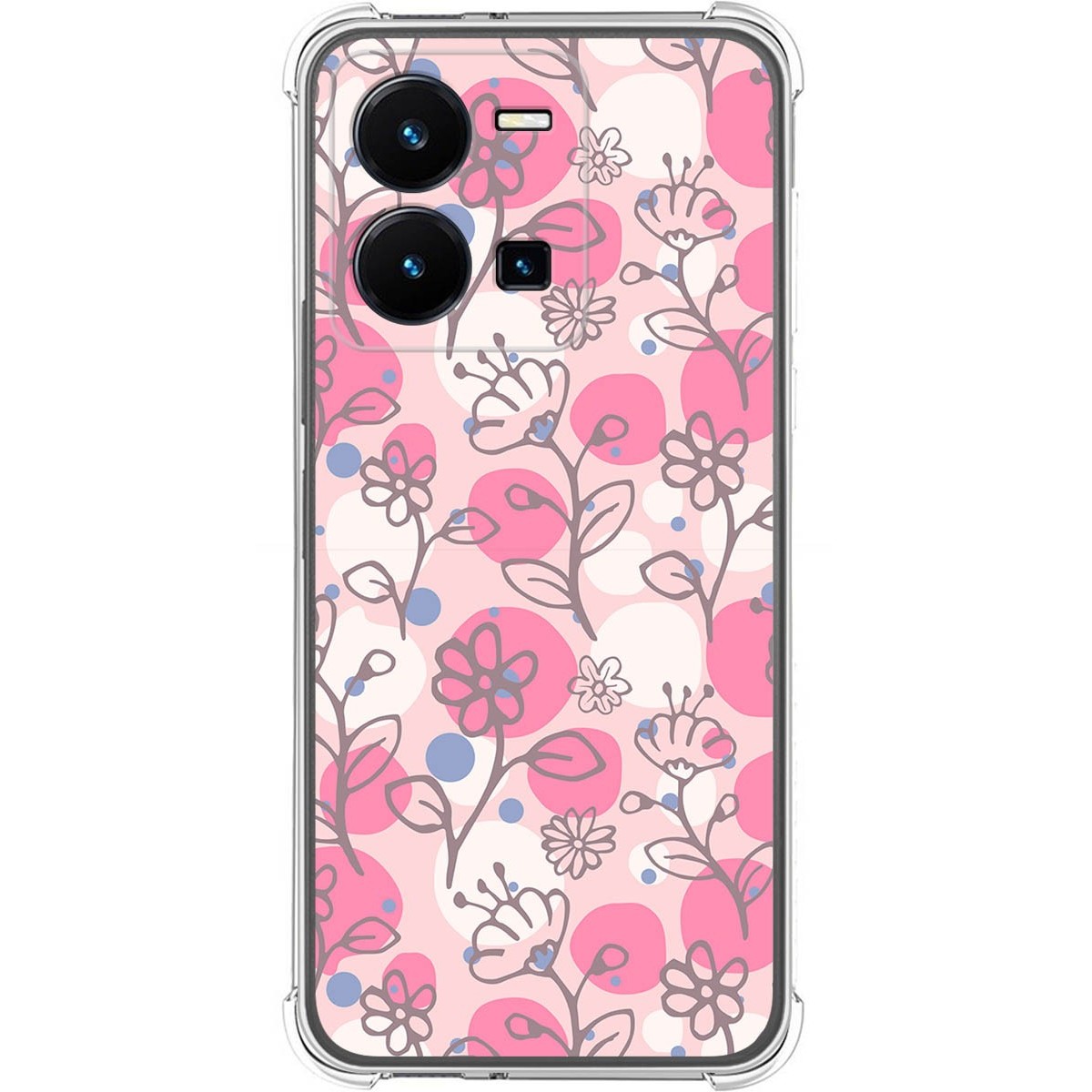 Funda Silicona Antigolpes para Vivo Y35 diseño Flores 07 Dibujos