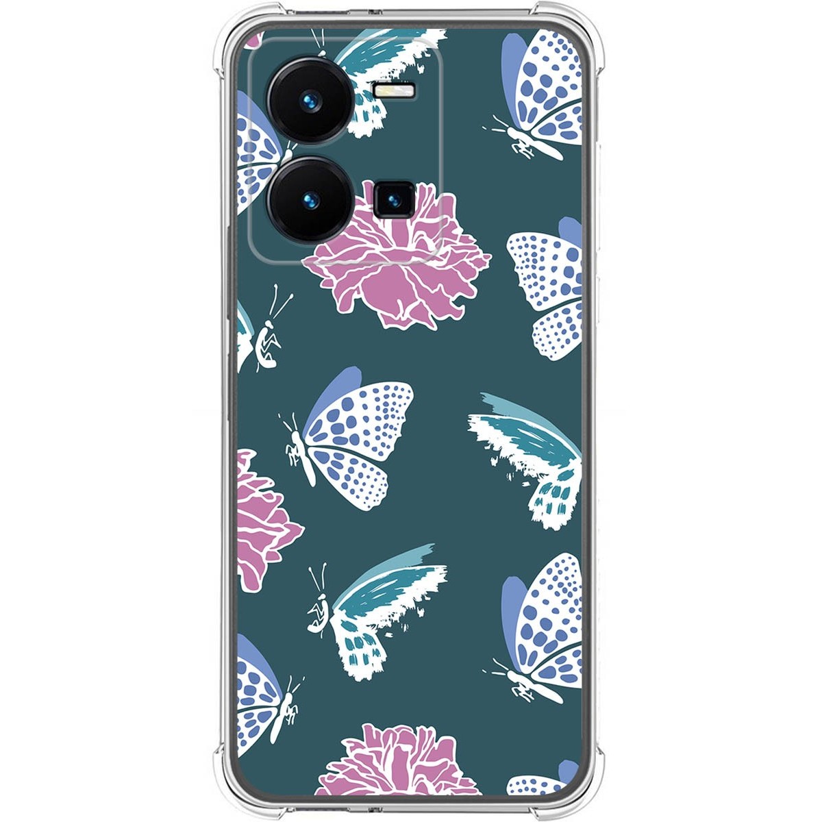 Funda Silicona Antigolpes para Vivo Y35 diseño Flores 10 Dibujos