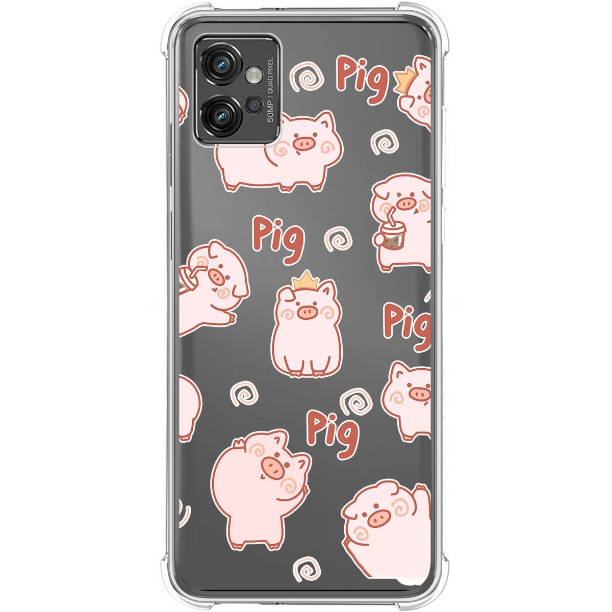 Funda Silicona Antigolpes para Motorola Moto G32 diseño Cerdos Dibujos