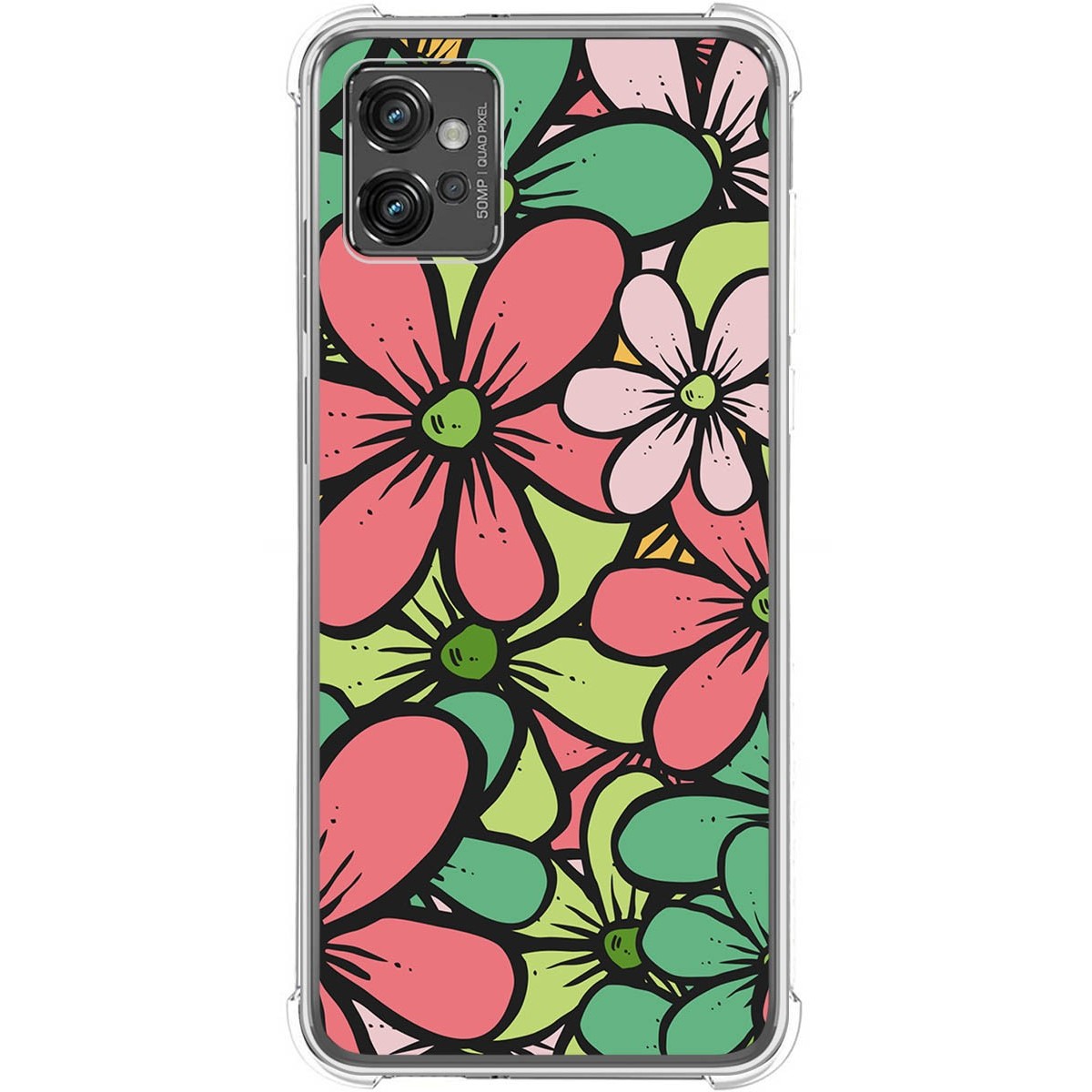 Funda Silicona Antigolpes para Motorola Moto G32 diseño Flores 02 Dibujos