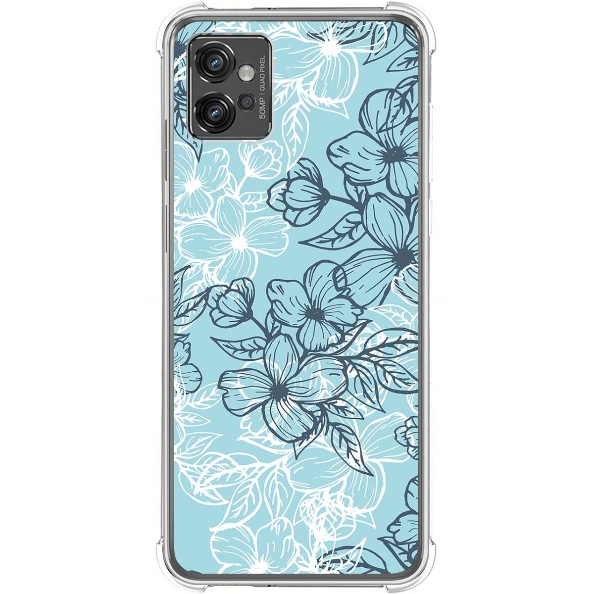 Funda Silicona Antigolpes para Motorola Moto G32 diseño Flores 03 Dibujos