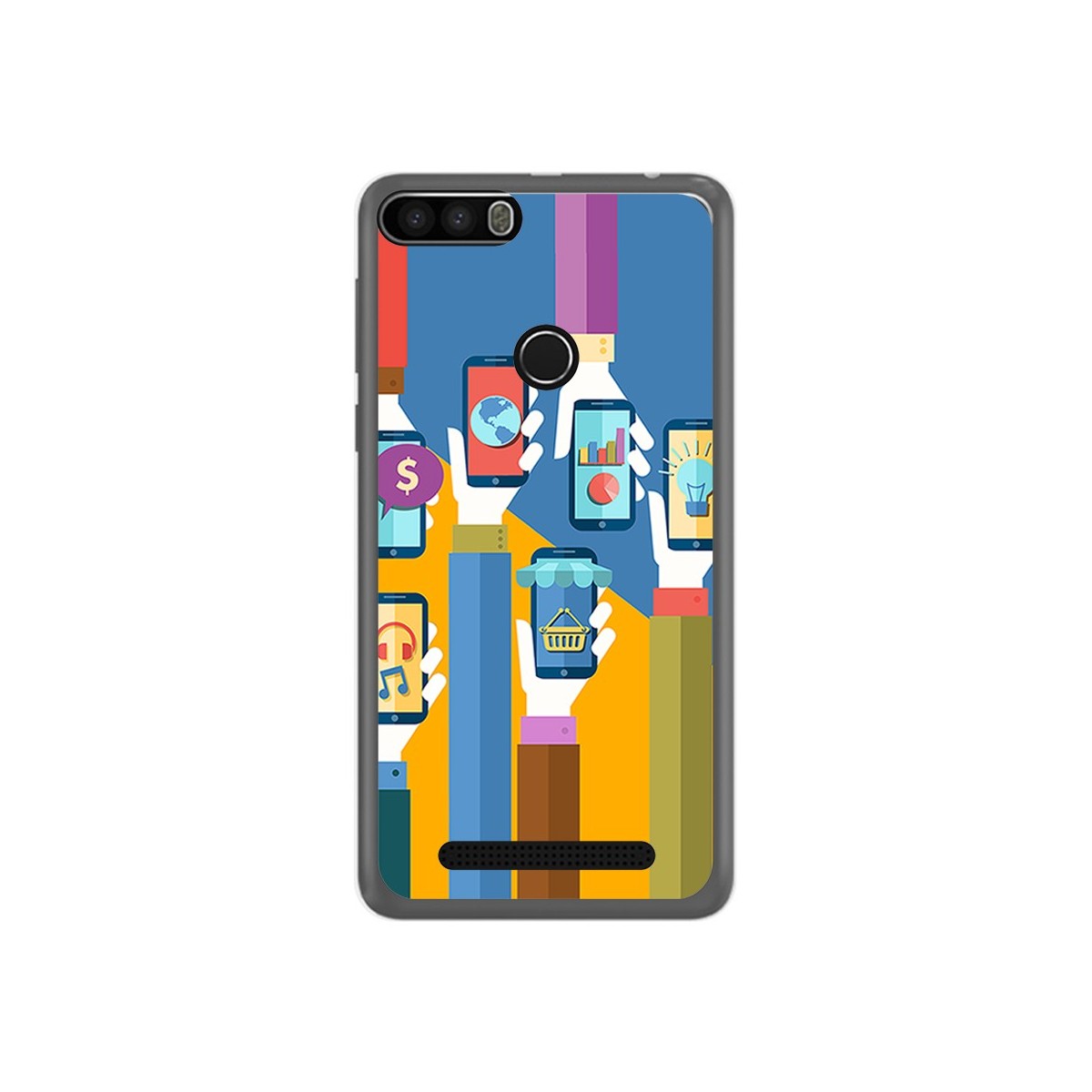 Funda Gel Tpu para Leagoo Kiicaa Power Diseño Apps Dibujos