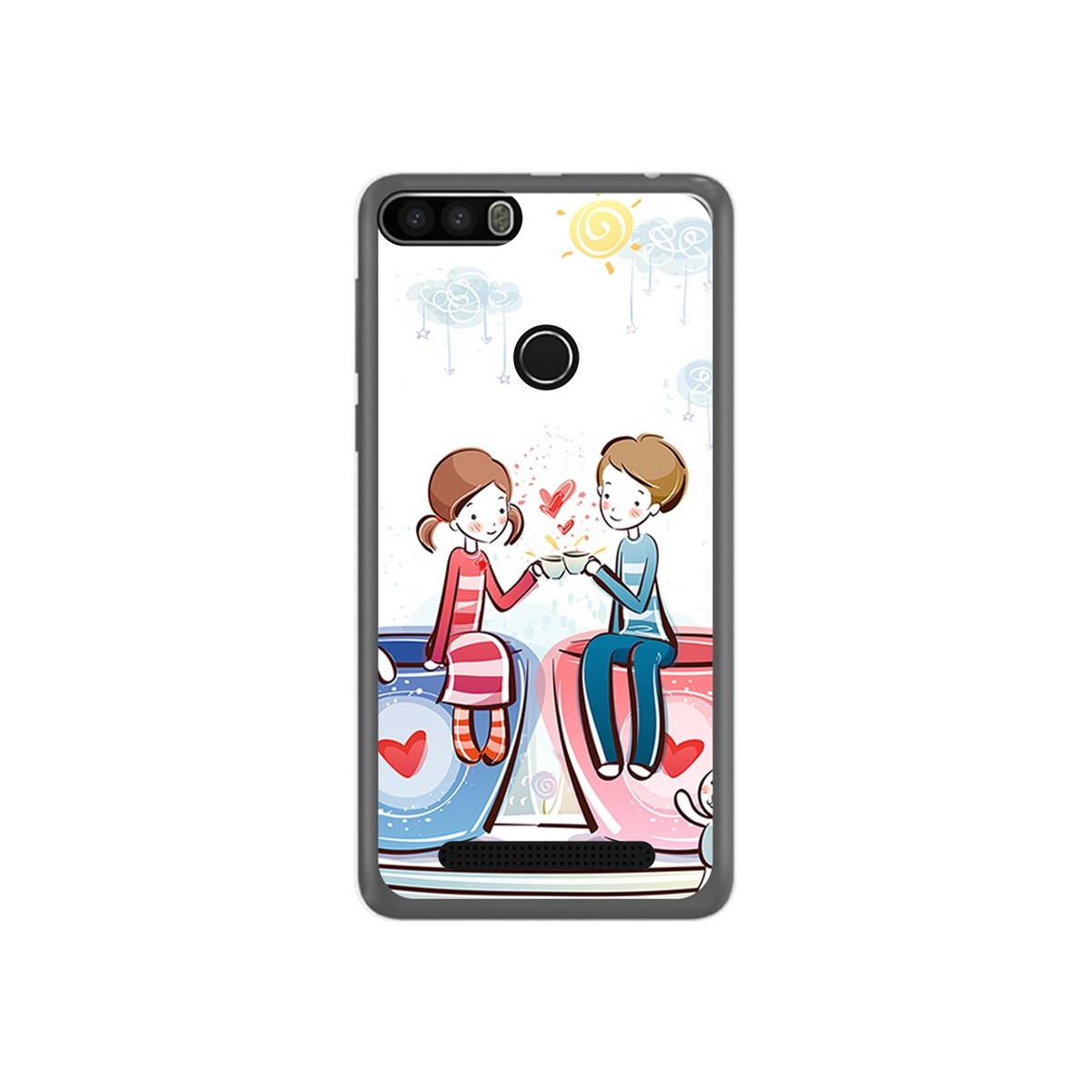 Funda Gel Tpu para Leagoo Kiicaa Power Diseño Cafe Dibujos