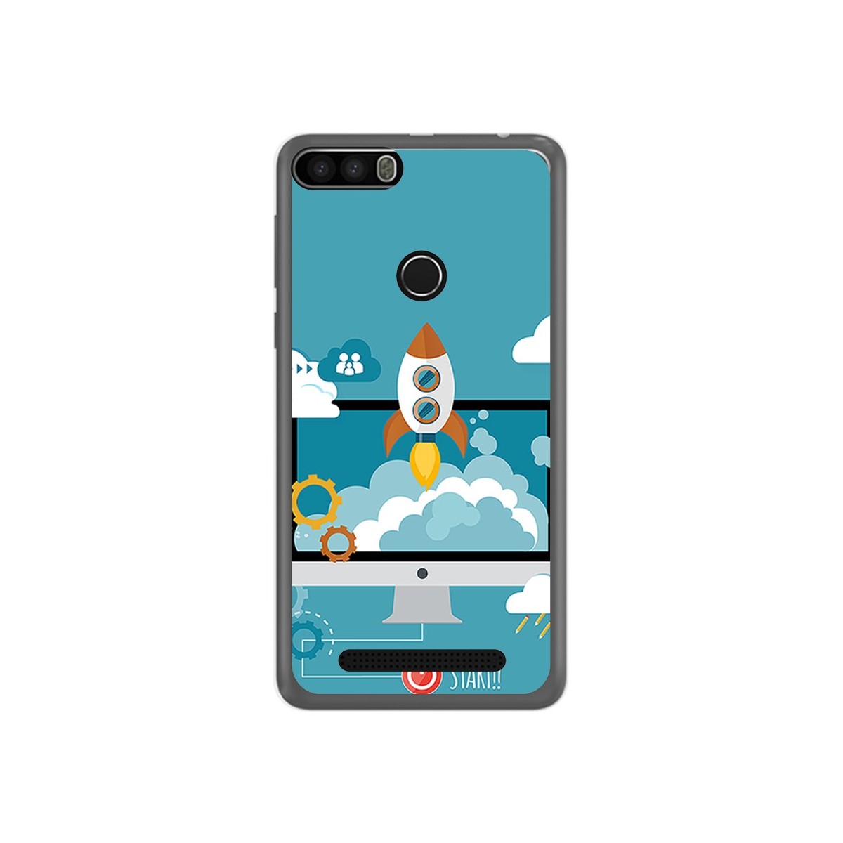 Funda Gel Tpu para Leagoo Kiicaa Power Diseño Cohete Dibujos