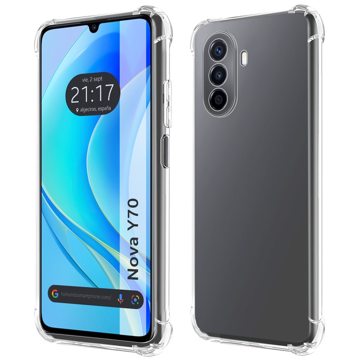 Funda Silicona Antigolpes Transparente para Huawei Nova Y70