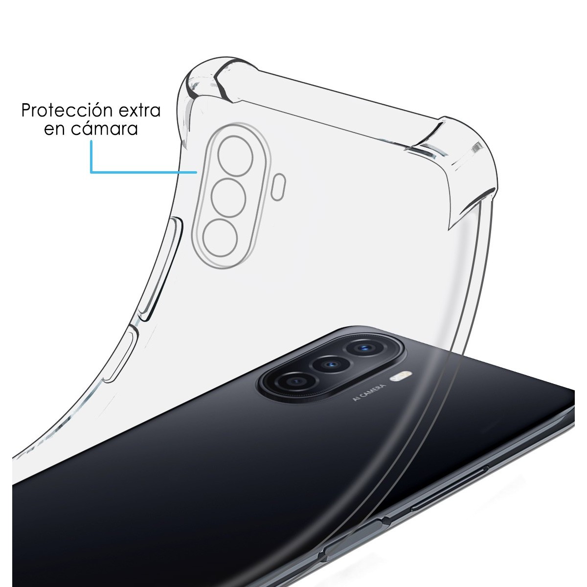 Funda Silicona Antigolpes Transparente para Huawei Nova Y70