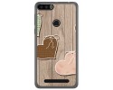 Funda Gel Tpu para Leagoo Kiicaa Power Diseño Corazones Madera Dibujos