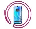 Funda Colgante Transparente para Huawei Nova Y70 con Cordon Rosa Fucsia