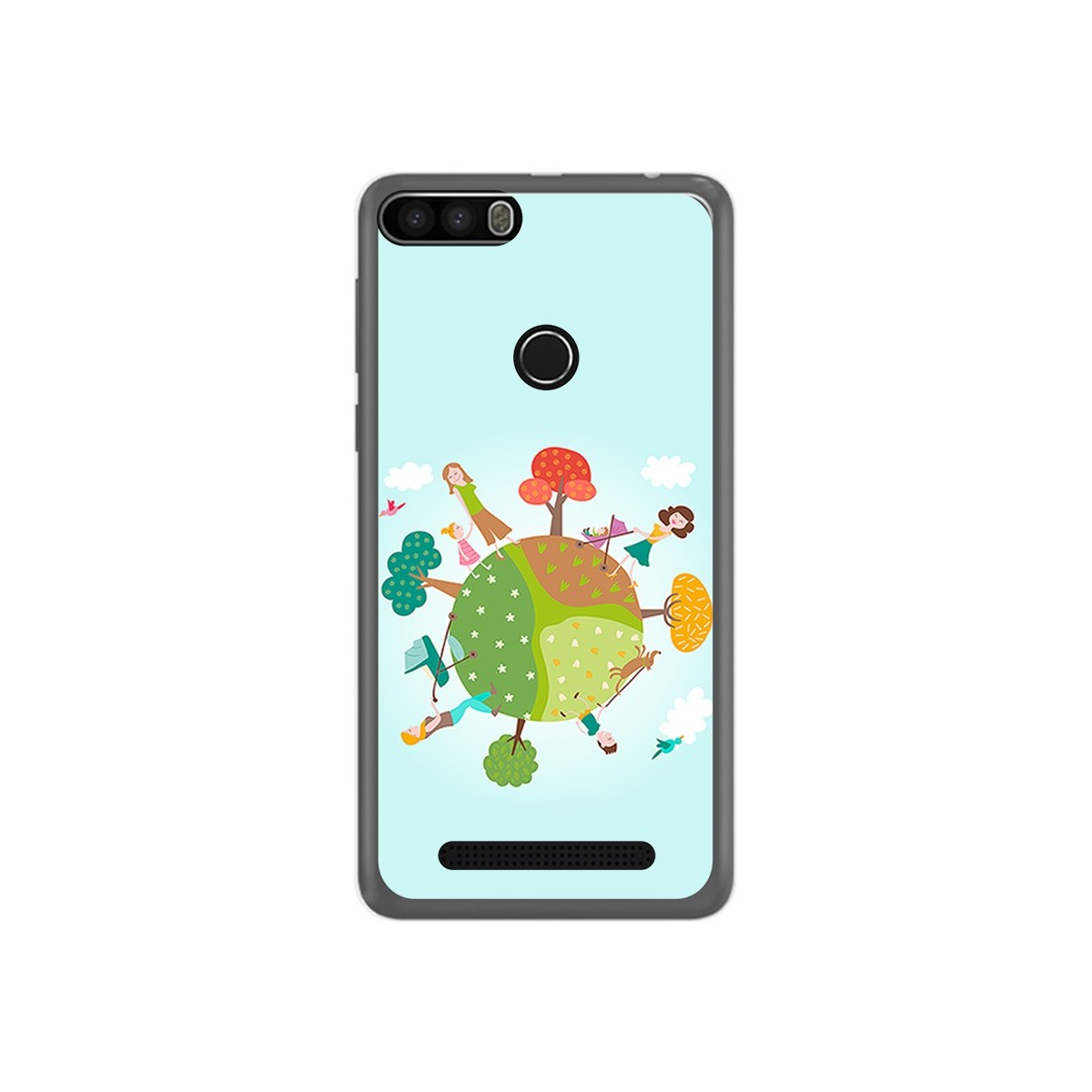 Funda Gel Tpu para Leagoo Kiicaa Power Diseño Familia Dibujos