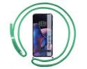 Funda Colgante Transparente para Motorola Moto Edge 30 5G con Cordon Verde Agua