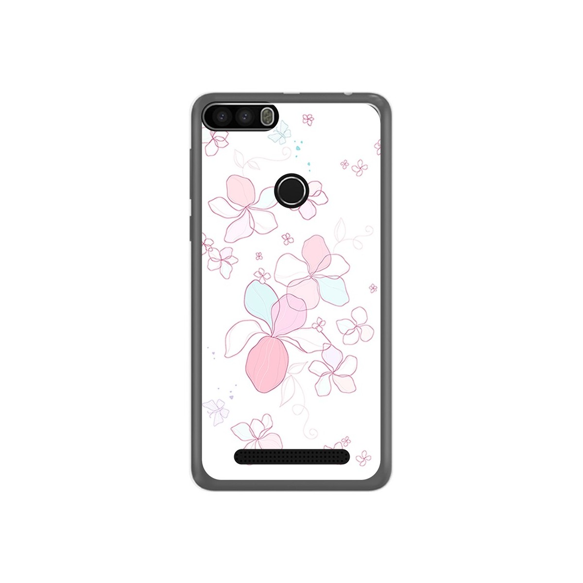 Funda Gel Tpu para Leagoo Kiicaa Power Diseño Flores Minimal Dibujos