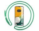 Funda Colgante Transparente para Samsung Galaxy A13 5G con Cordon Verde Agua