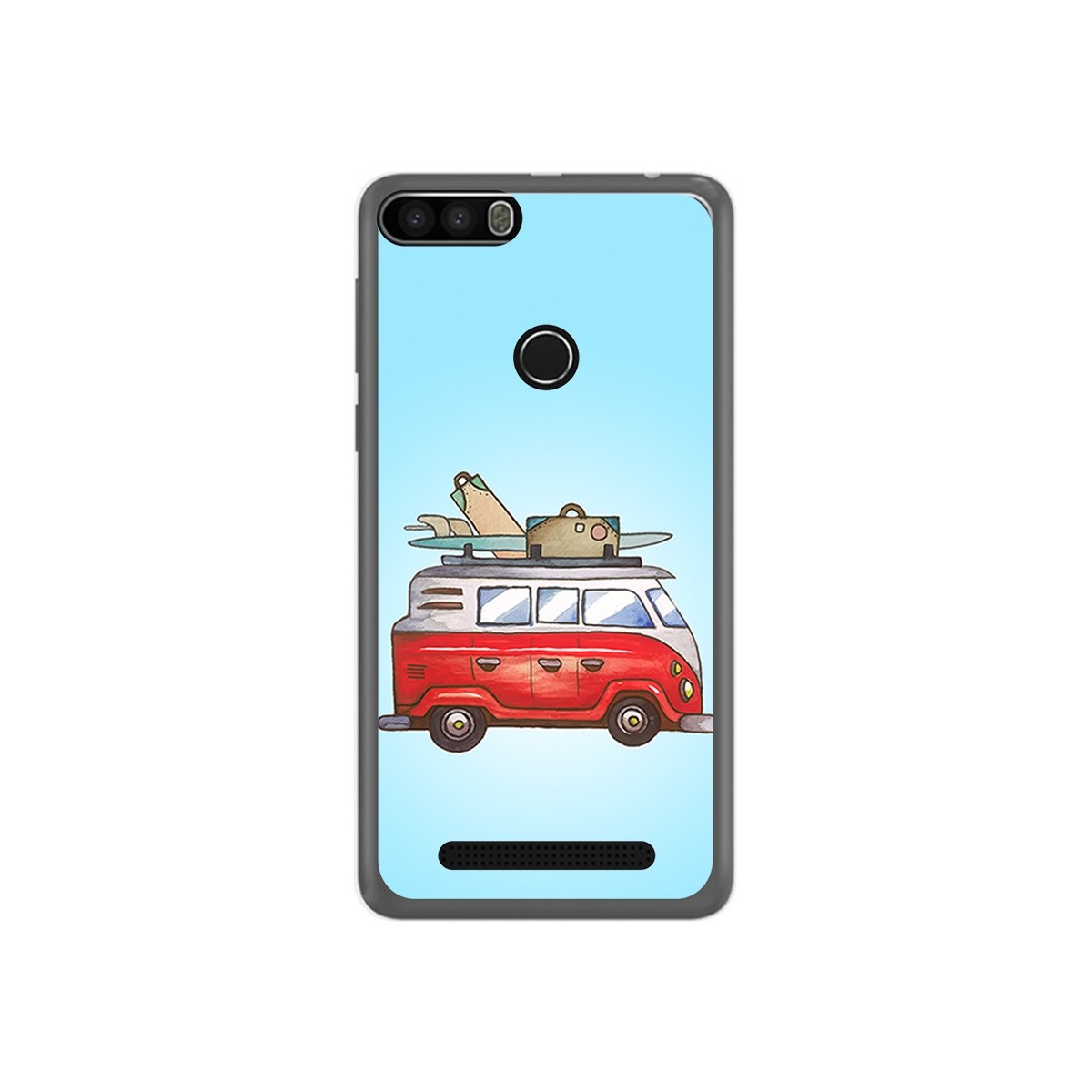 Funda Gel Tpu para Leagoo Kiicaa Power Diseño Furgoneta Dibujos