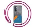 Personaliza tu Funda Colgante Transparente para Motorola Moto Edge 30 5G con Cordon Rosa Fucsia Dibujo Personalizada