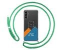 Personaliza tu Funda Colgante Transparente para Samsung Galaxy A13 5G con Cordon Verde Agua Dibujo Personalizada