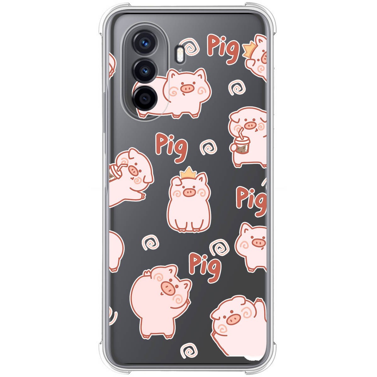 Funda Silicona Antigolpes para Huawei Nova Y70 diseño Cerdos Dibujos