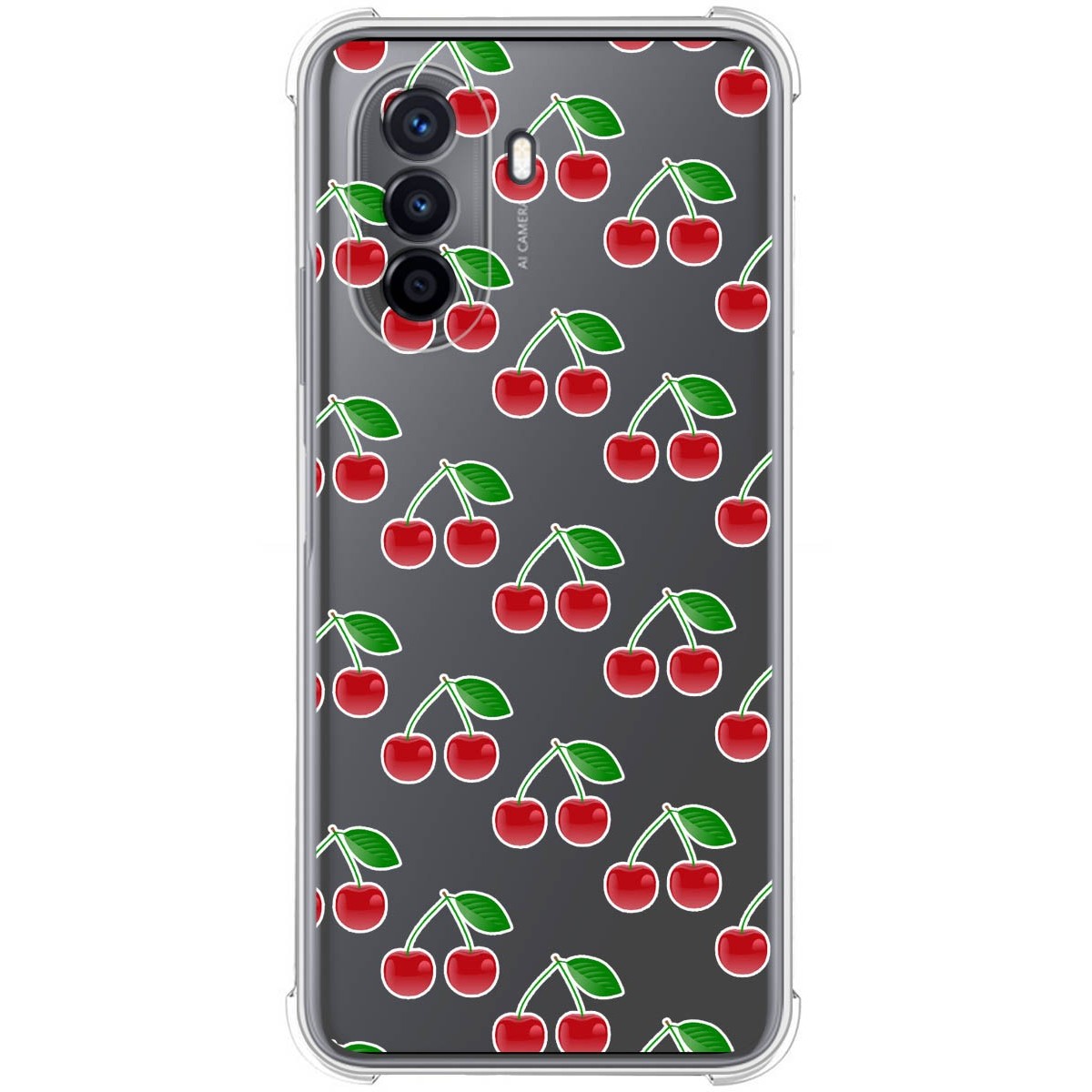 Funda Silicona Antigolpes para Huawei Nova Y70 diseño Cerezas Dibujos