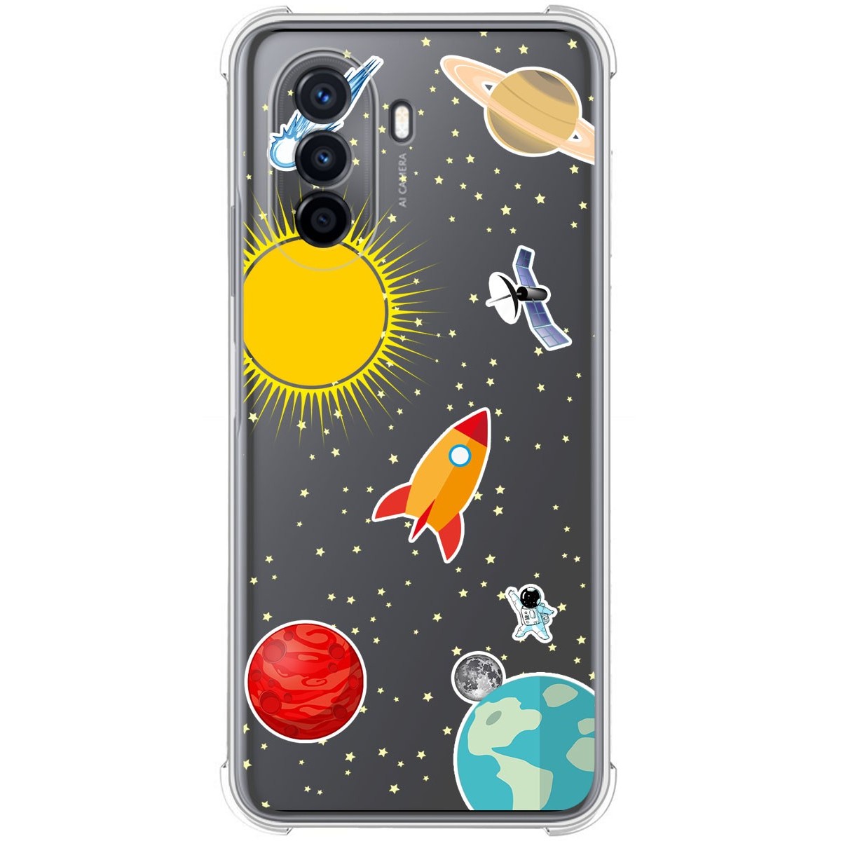 Funda Silicona Antigolpes para Huawei Nova Y70 diseño Espacio Dibujos