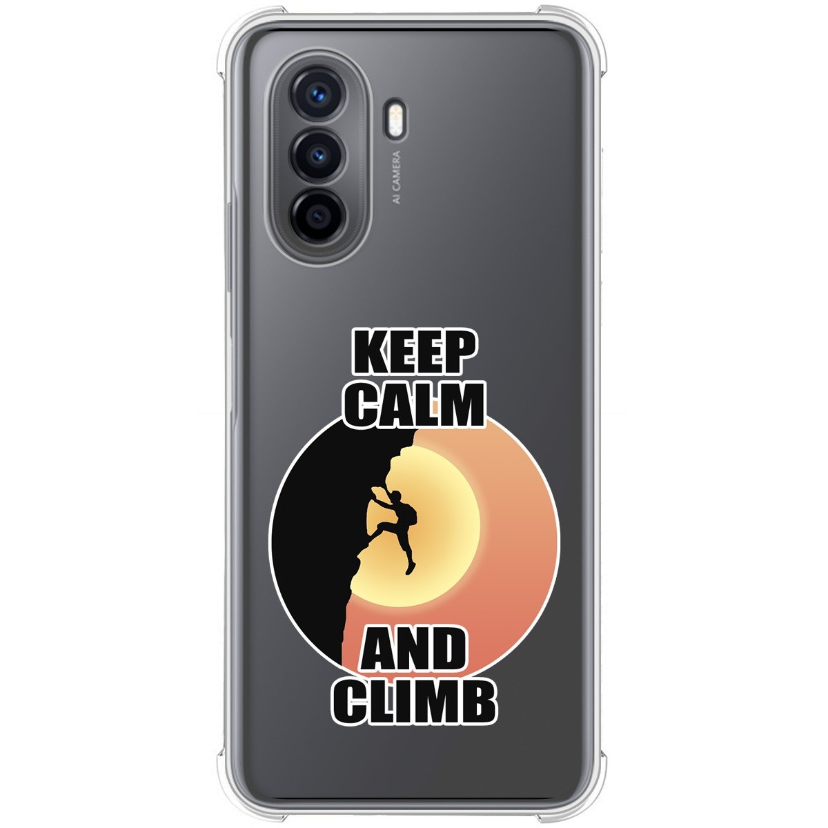 Funda Silicona Antigolpes para Huawei Nova Y70 diseño Hombre Escalada Dibujos