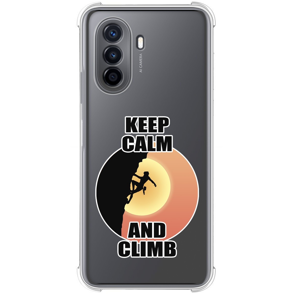 Funda Silicona Antigolpes para Huawei Nova Y70 diseño Mujer Escalada Dibujos