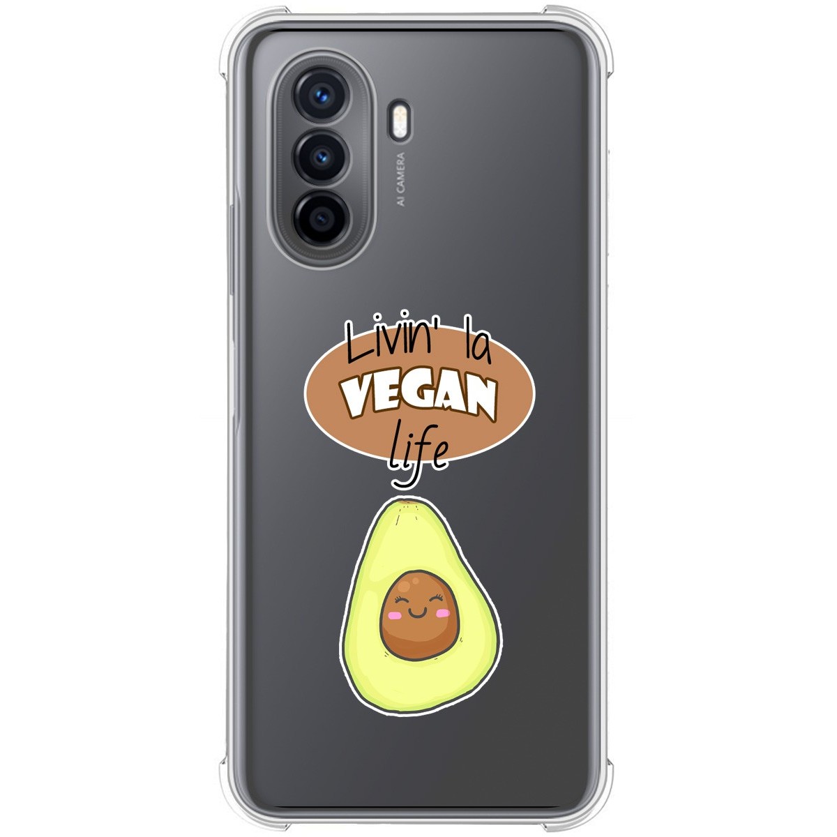 Funda Silicona Antigolpes para Huawei Nova Y70 diseño Vegan Life Dibujos