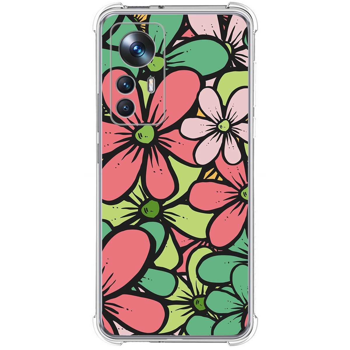Funda Silicona Antigolpes para Xiaomi 12T / 12T Pro 5G diseño Flores 02 Dibujos