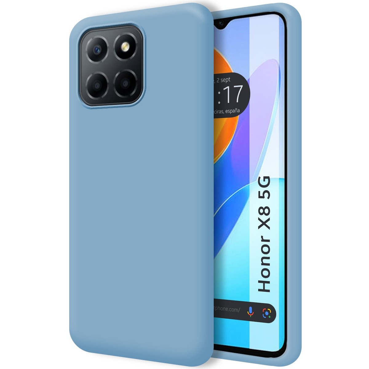 Funda Silicona Líquida Ultra Suave para Huawei Honor X8 5G color Azul