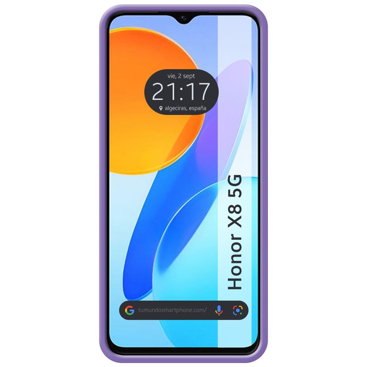Funda Silicona Líquida Ultra Suave para Huawei Honor X8 5G color Morada