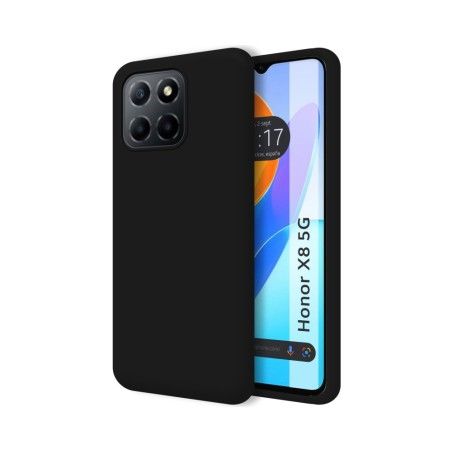 Funda Silicona Líquida Ultra Suave para Huawei Honor X8 5G color Negra