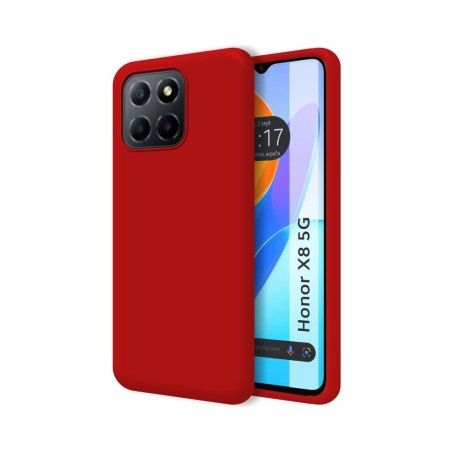 Funda Silicona Líquida Ultra Suave para Huawei Honor X8 5G color Roja