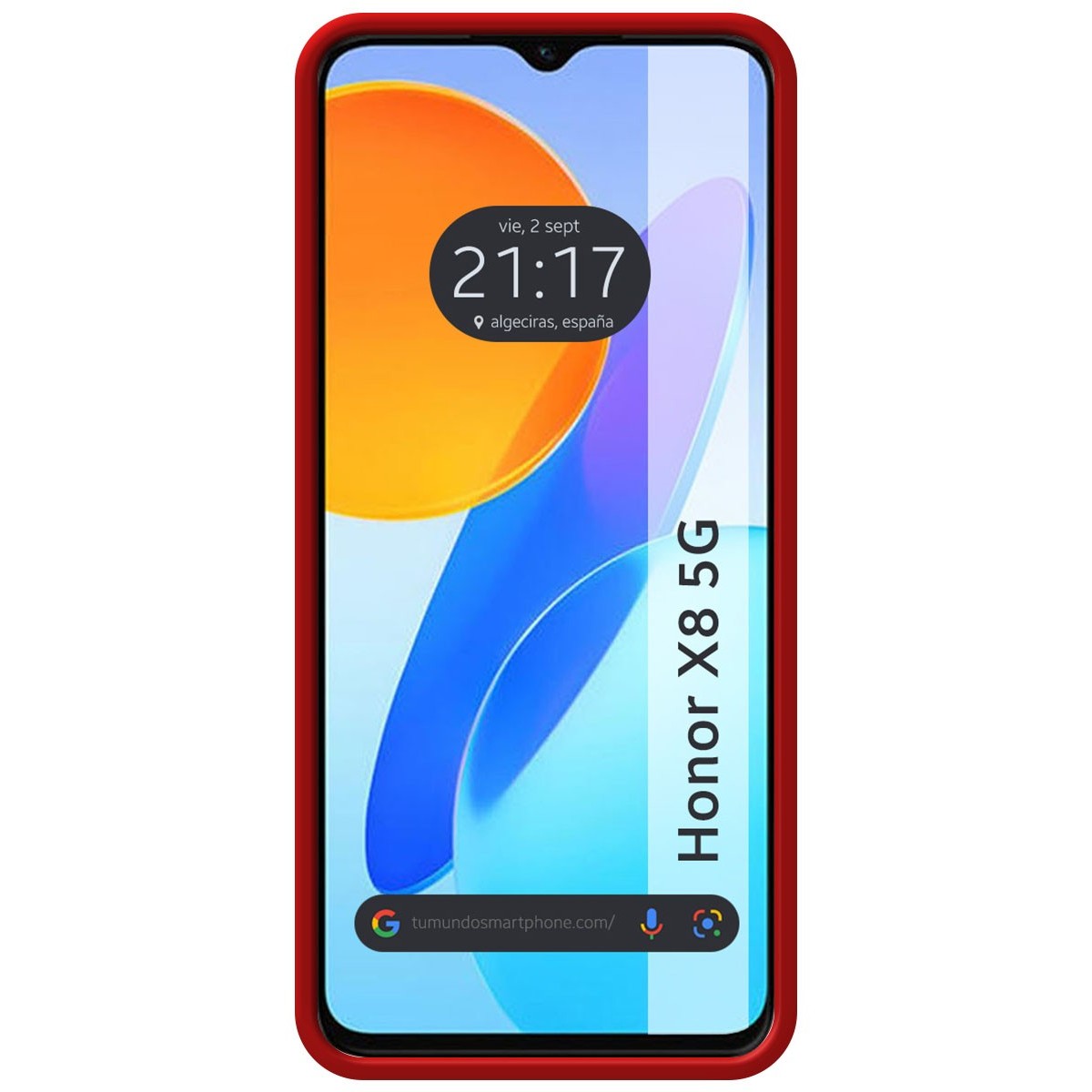 Funda Silicona Líquida Ultra Suave para Huawei Honor X8 5G color Roja