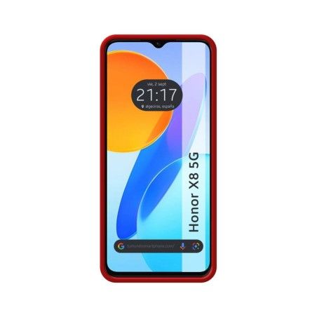 Funda Silicona Líquida Ultra Suave para Huawei Honor X8 5G color Roja