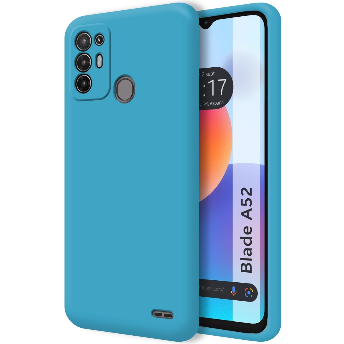 Funda Silicona Líquida Ultra Suave para ZTE Blade A52 color Azul