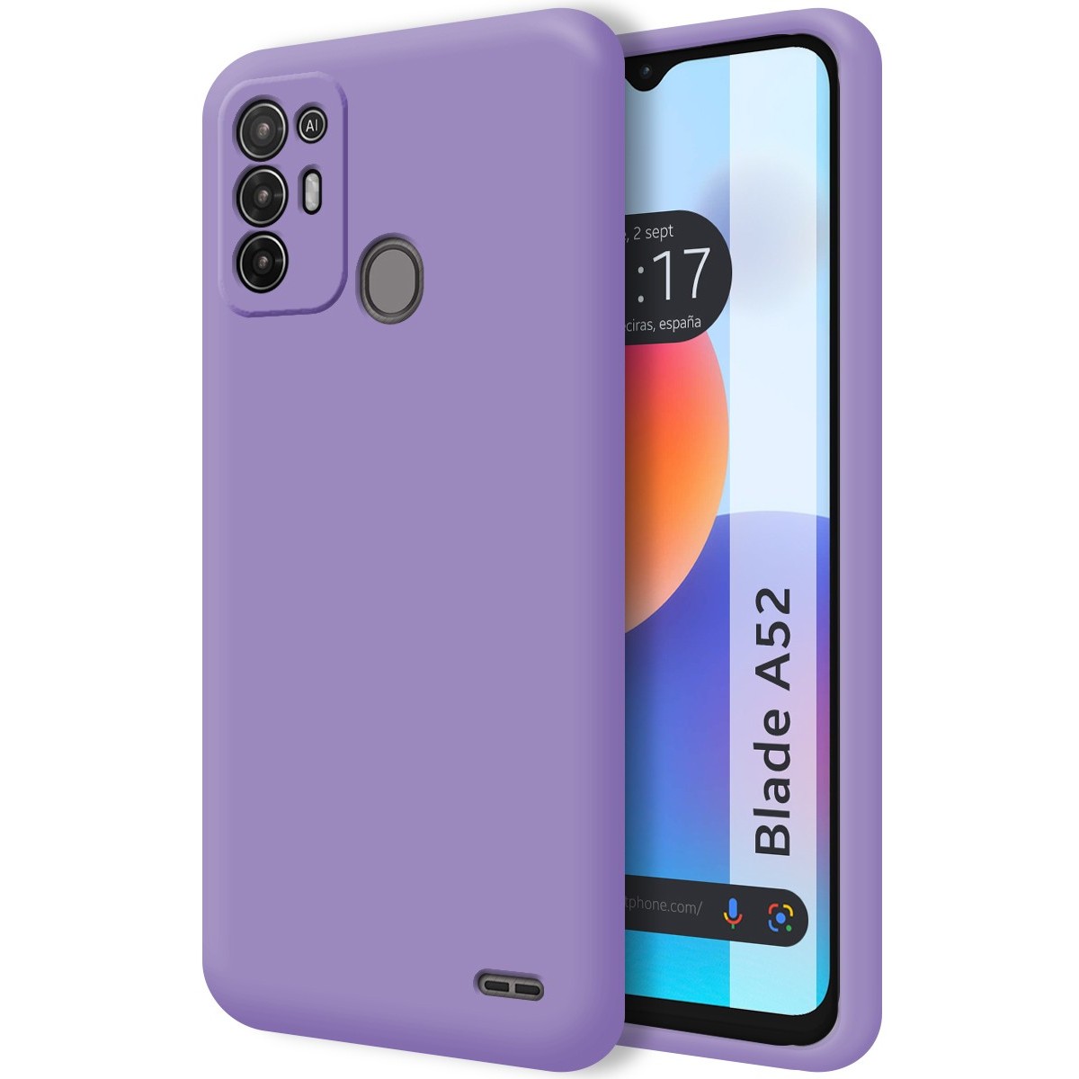 Funda Silicona Líquida Ultra Suave para ZTE Blade A52 color Morada