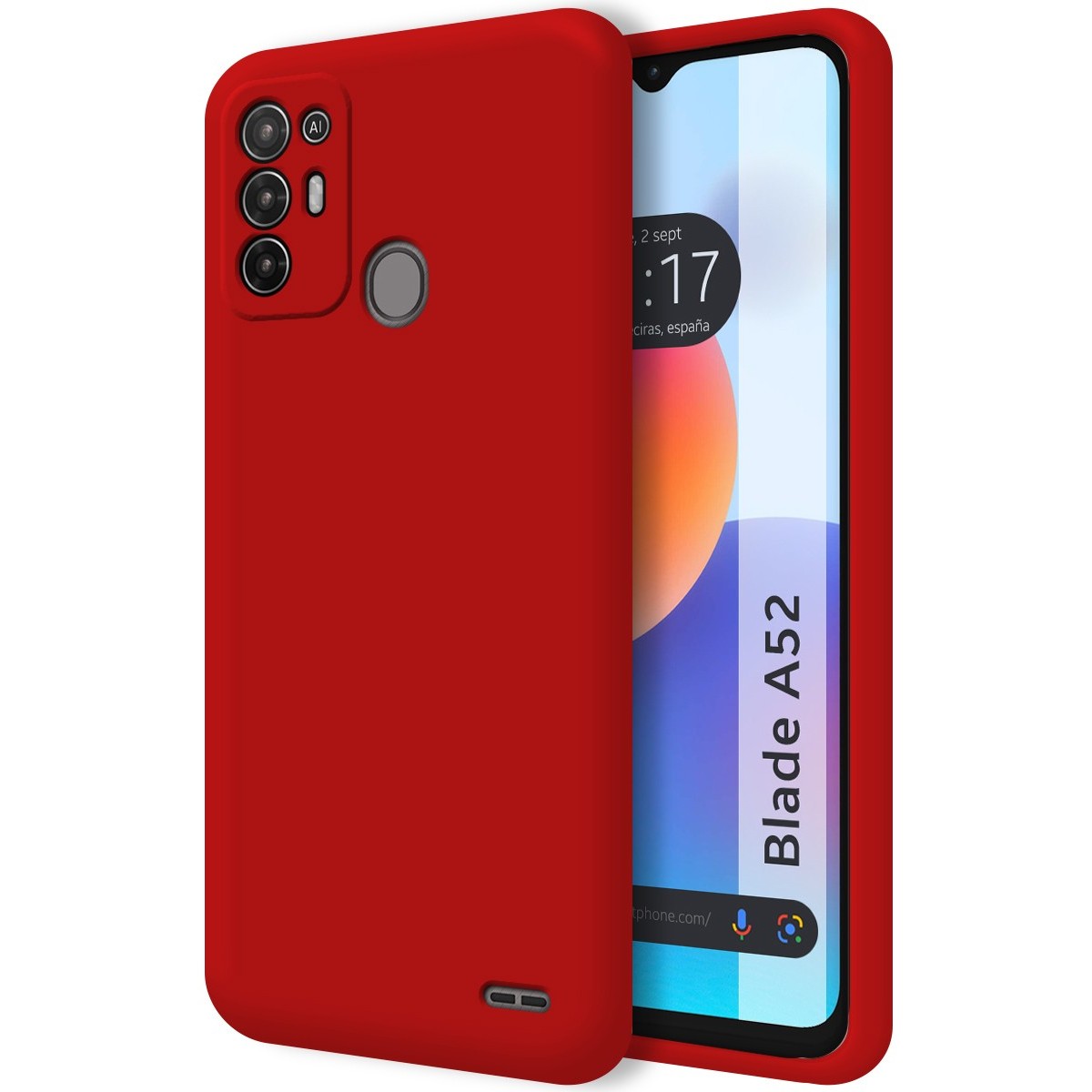 Funda Silicona Líquida Ultra Suave para ZTE Blade A52 color Roja