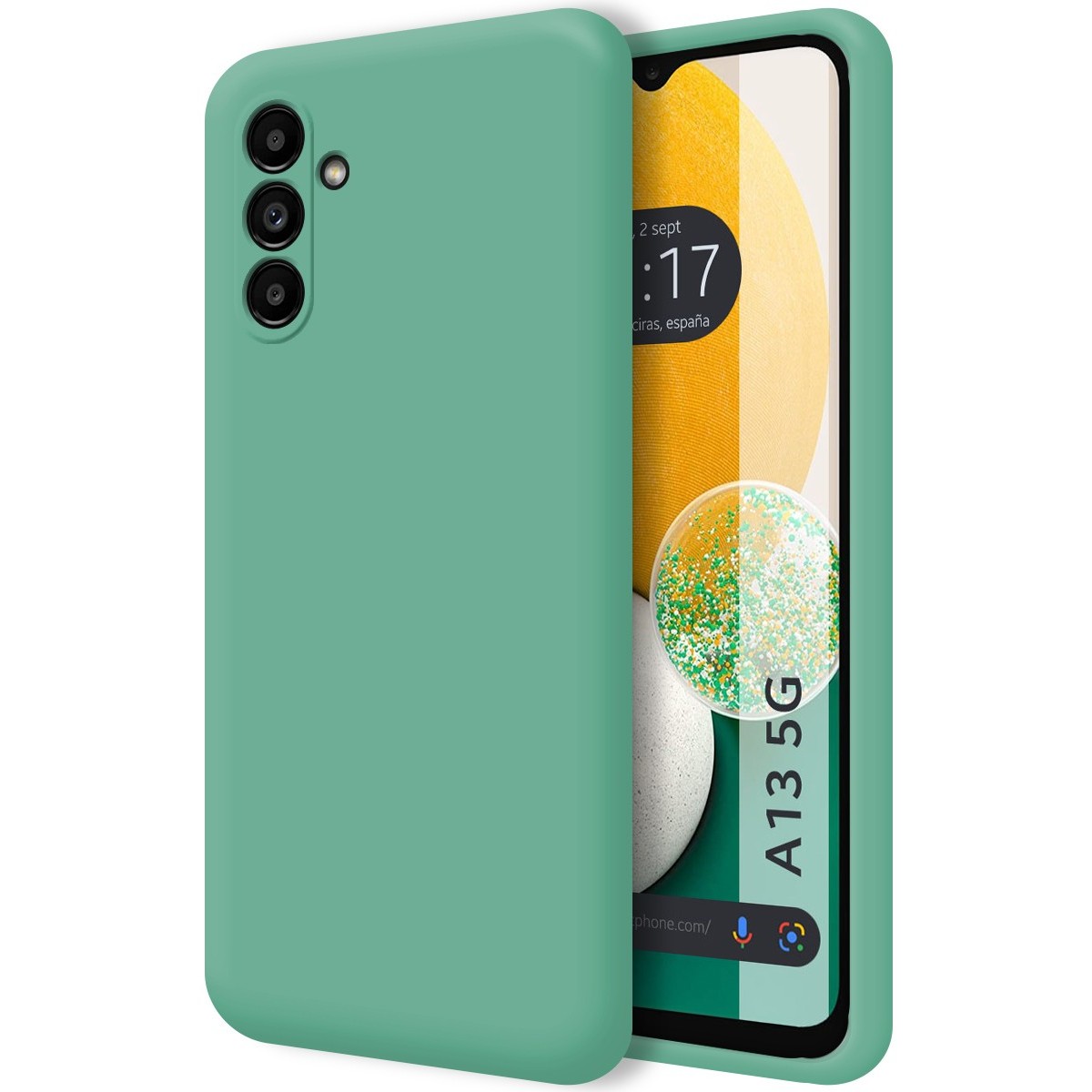 Funda Silicona Líquida Ultra Suave para Samsung Galaxy A13 5G color Verde