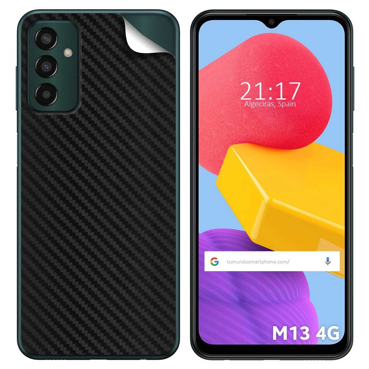 Pegatina Vinilo Autoadhesiva Textura Carbono para Samsung Galaxy M13 4G