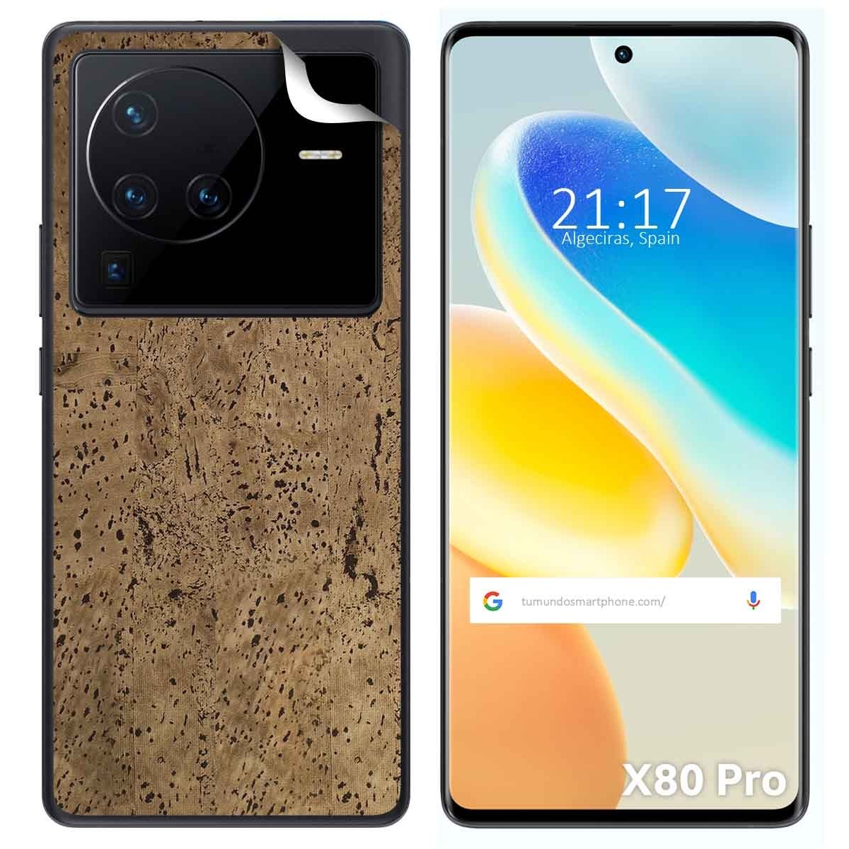 Pegatina Vinilo Autoadhesiva Textura Corcho para Vivo X80 Pro 5G
