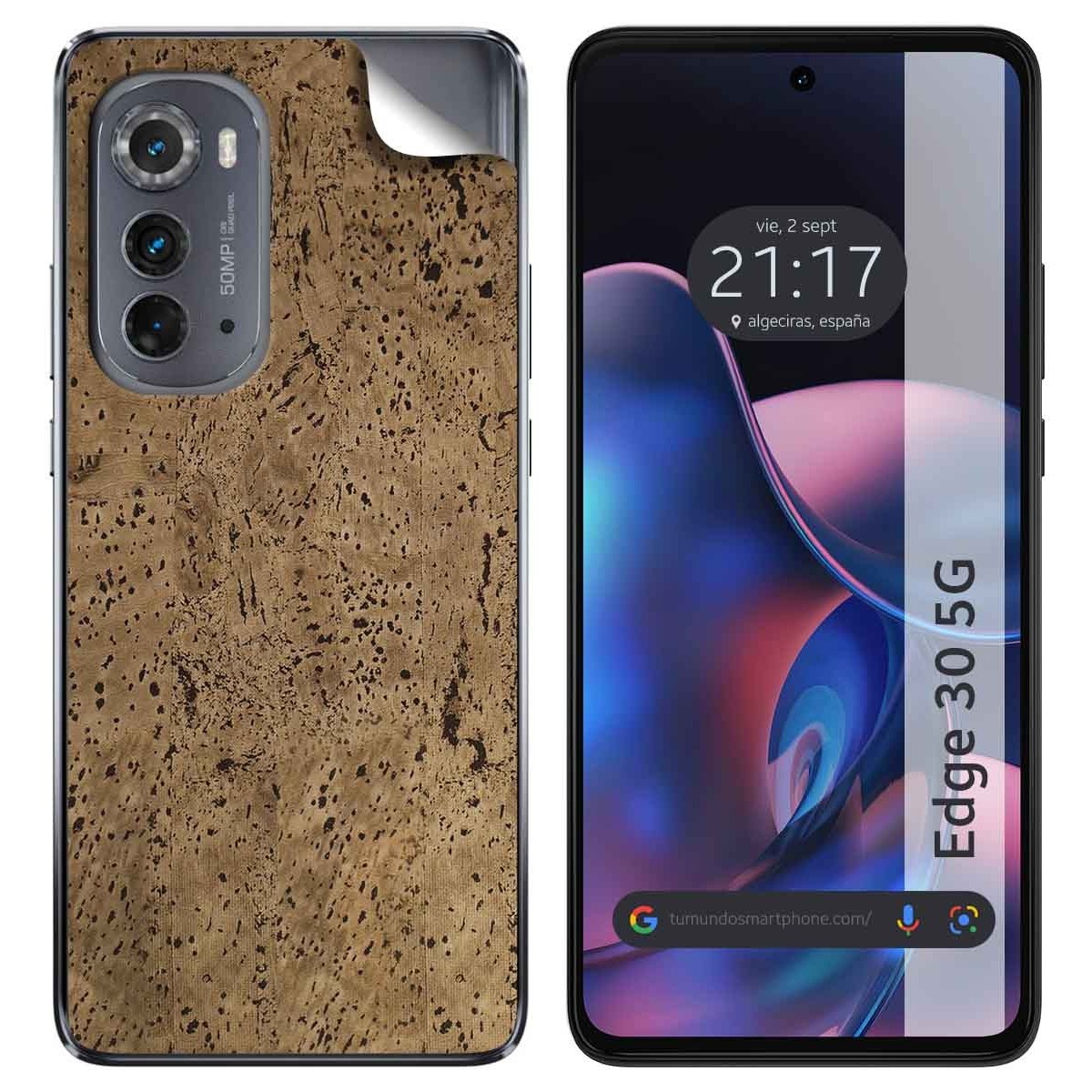 Pegatina Vinilo Autoadhesiva Textura Corcho para Motorola Moto Edge 30 5G