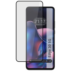 Protector Cristal Templado Completo 5D Full Glue Negro para Motorola Moto Edge 30 5G Vidrio