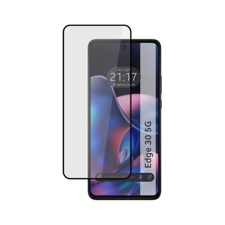 Protector Cristal Templado Completo 5D Full Glue Negro para Motorola Moto Edge 30 5G Vidrio