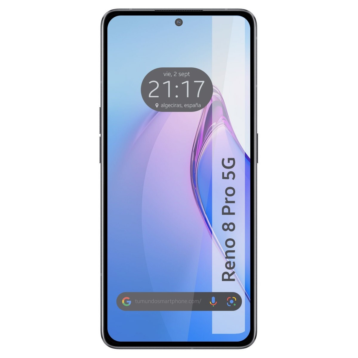 Protector Cristal Templado Completo 5D Full Glue Negro para Oppo Reno 8 Pro 5G Vidrio