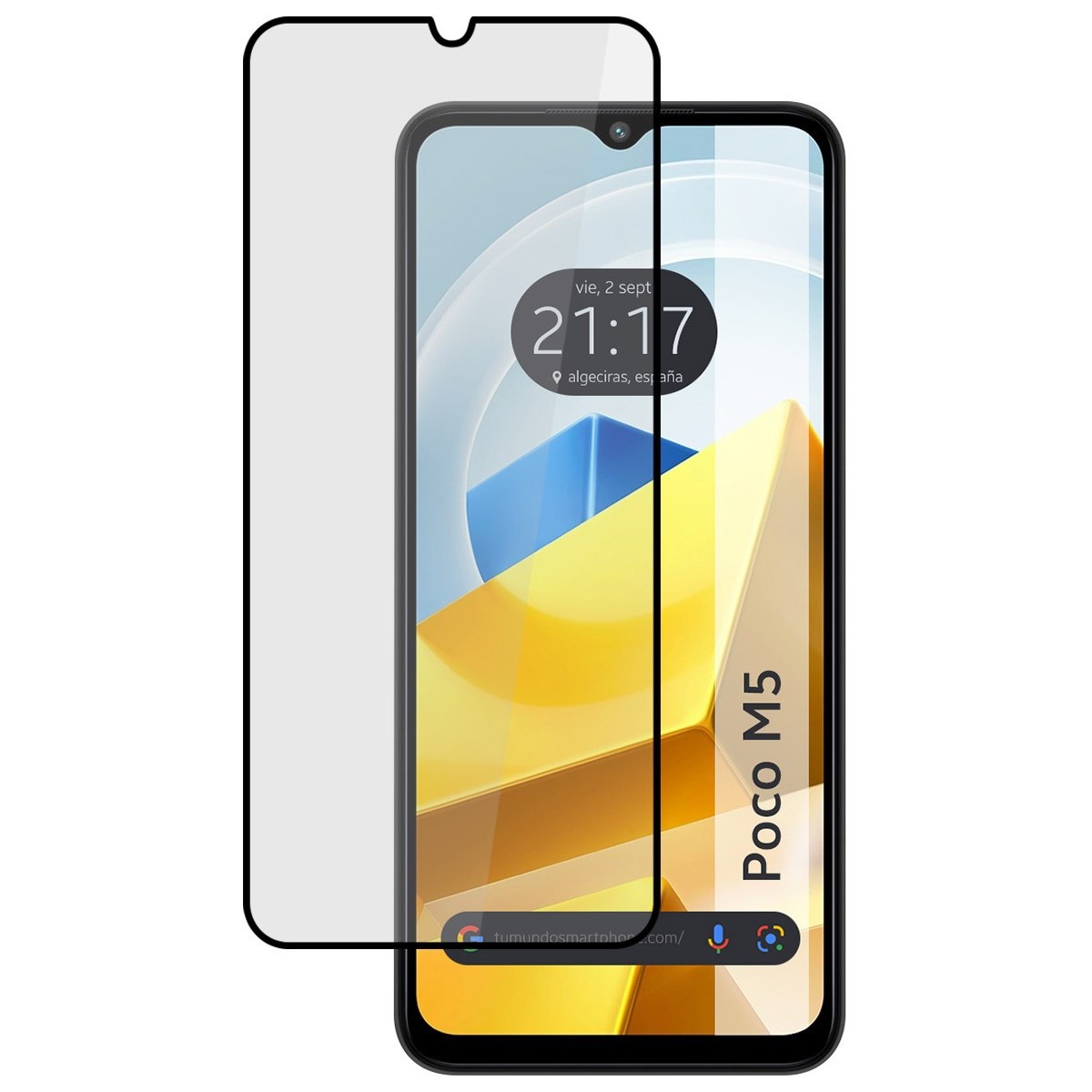 Protector Cristal Templado Completo 5D Full Glue Negro para Xiaomi POCO M5 Vidrio