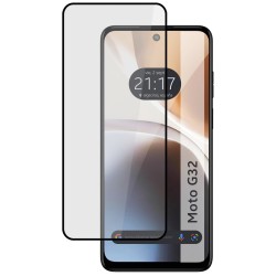 Protector Cristal Templado Completo 5D Full Glue Negro para Motorola Moto G32 Vidrio