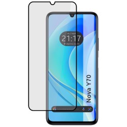Protector Cristal Templado Completo 5D Full Glue Negro para Huawei Nova Y70 Vidrio