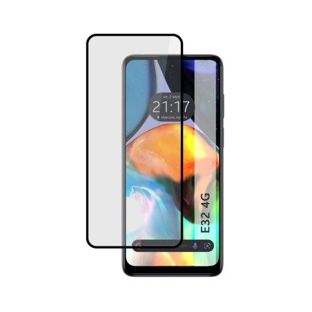 Protector Cristal Templado Completo 5D Full Glue Negro para Motorola Moto E32 4G Vidrio